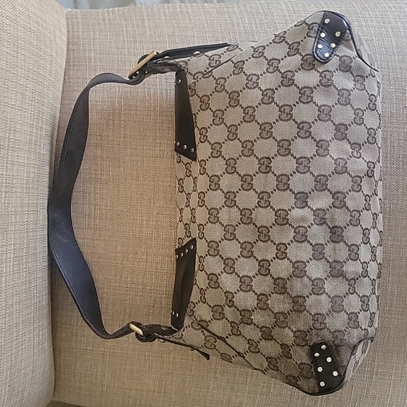 GUCCI Horsebit Cancas Shoulder Bag - Picture 4 of 7